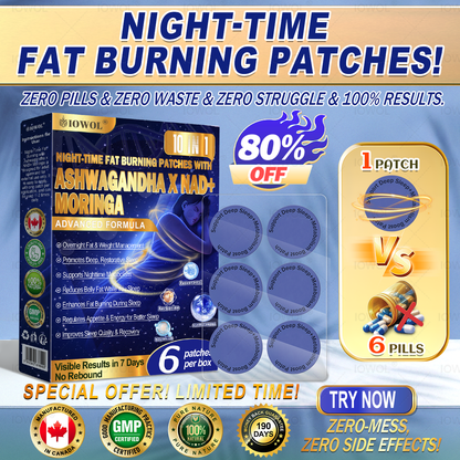 IOWOL ® NIGHT-TIME FAT BURNING PATCHES! ZERO PILLS & ZERO WASTE & ZERO STRUGGLE & 100% RESULTS.