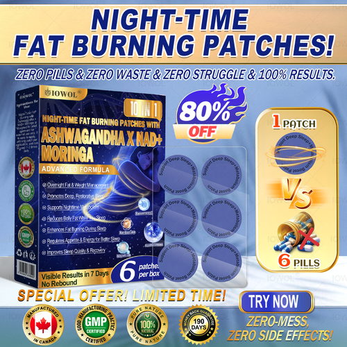 IOWOL ® NIGHT-TIME FAT BURNING PATCHES! ZERO PILLS & ZERO WASTE & ZERO STRUGGLE & 100% RESULTS.