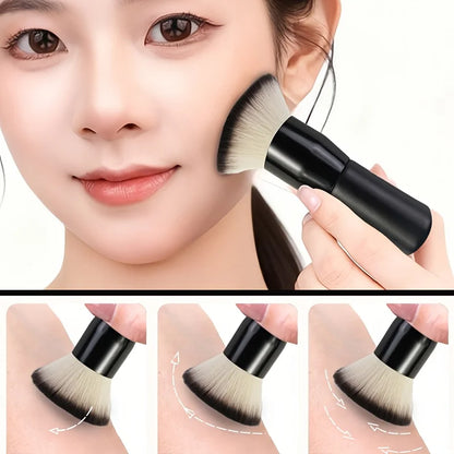 Luxurious Walnut Makeup Brush Professional Flat Top Foundation Brush for Blending Powder Liquid, Cream & Powder Foundation, Flaw
