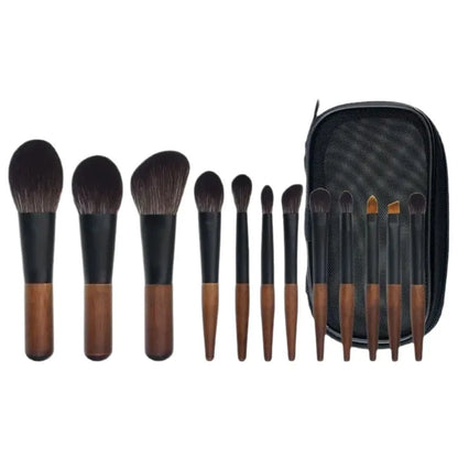 12pcs Travel Makeup Brushes Eyeshadow Brush Powder Blusher Liquid Foundation BB Cream Brush Portable Make Up Brush with Bag