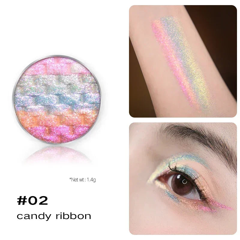 CHARMACY Chameleon Rainbow Eyeshadow New 5 Colors Shimmer Multichrome Long-lasting Eye Shadow Cosmetic Makeup for Women
