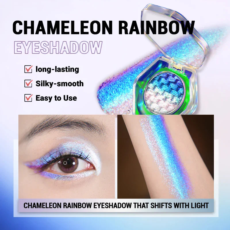CHARMACY Chameleon Rainbow Eyeshadow New 5 Colors Shimmer Multichrome Long-lasting Eye Shadow Cosmetic Makeup for Women