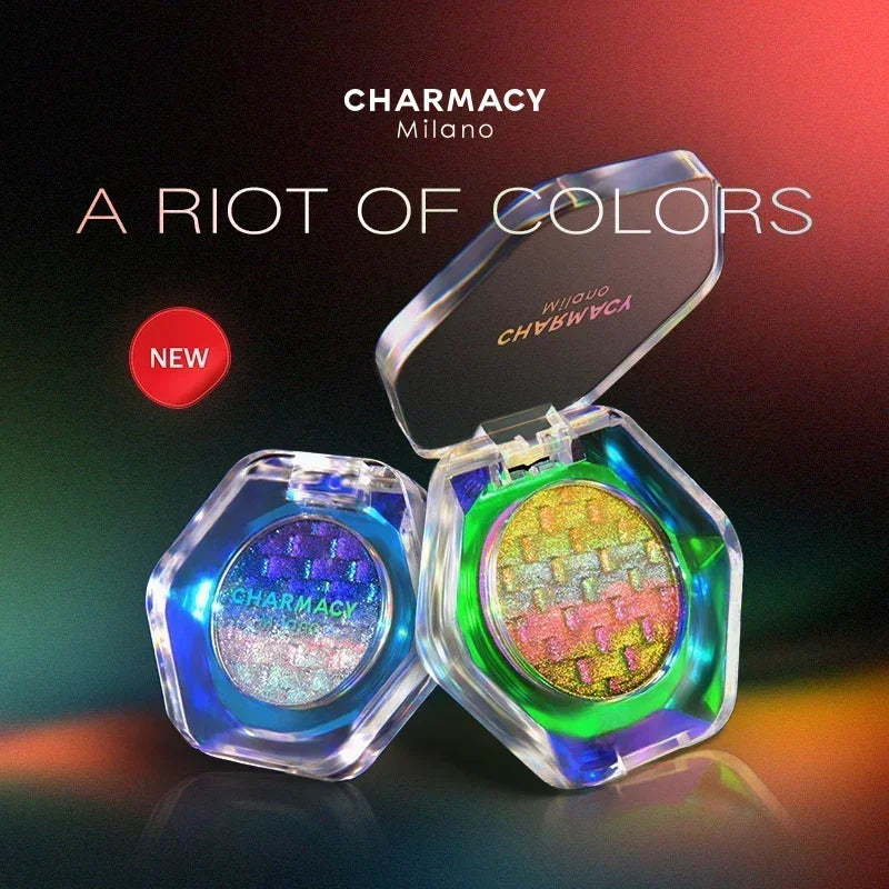 CHARMACY Chameleon Rainbow Eyeshadow New 5 Colors Shimmer Multichrome Long-lasting Eye Shadow Cosmetic Makeup for Women