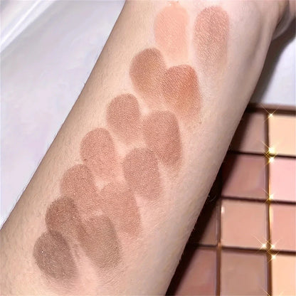 25-Color Eyeshadow Palette - Neutral Gray and Brown Earth Tones, Coffee and Chocolate-Style Shades, Creating a Versatile, Natural to Dramatic Makeup Look