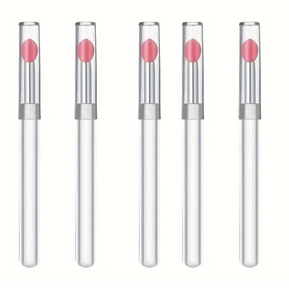 1/3/5PCS Portable Silicone Lip Brush With Cover Soft Multifunctional Lip Balm Applicator Lipstick Lipgloss Makeup Brushes