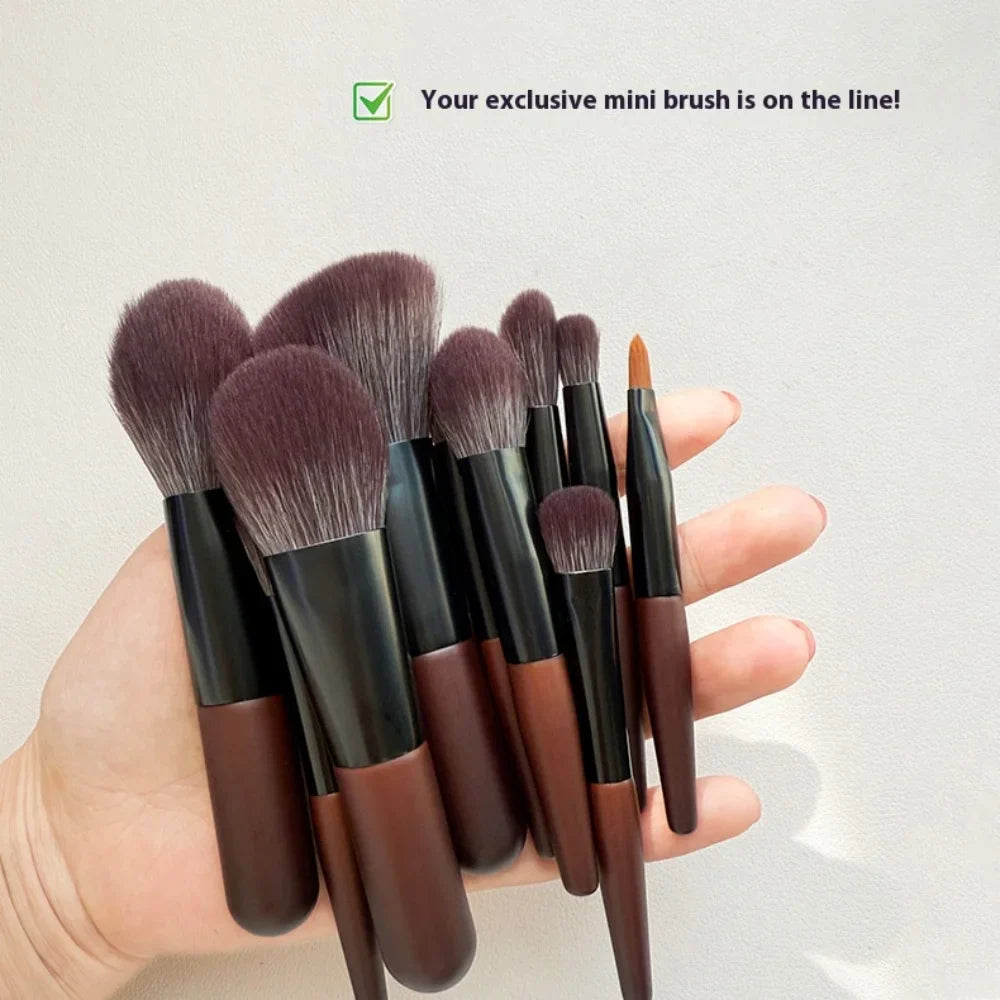 12pcs Travel Makeup Brushes Eyeshadow Brush Powder Blusher Liquid Foundation BB Cream Brush Portable Make Up Brush with Bag
