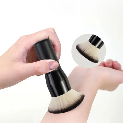Luxurious Walnut Makeup Brush Professional Flat Top Foundation Brush for Blending Powder Liquid, Cream & Powder Foundation, Flaw